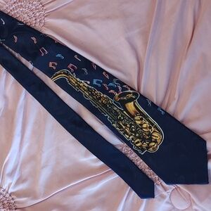 Saxophone Print Tie By Steven Harris 3.5"